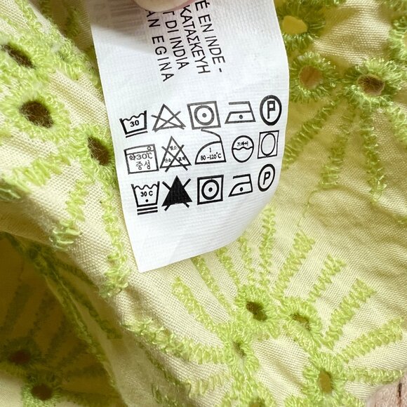 Zara Embroidered Openwork Puff Sleeve Peplum Top Size Small - Picture 13 of 13